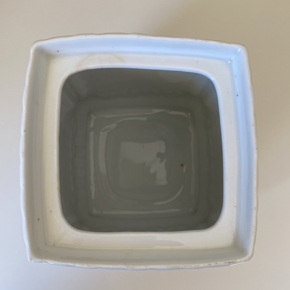 Vintage Antique German White Porcelain Coffee Canister Jar Gold Gilt Blu Grn Blk - Picture 7 of 13